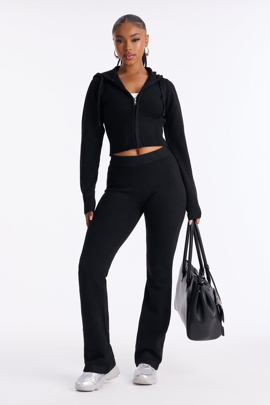 CozyCash Sweater Zip Up Hoodie - Black