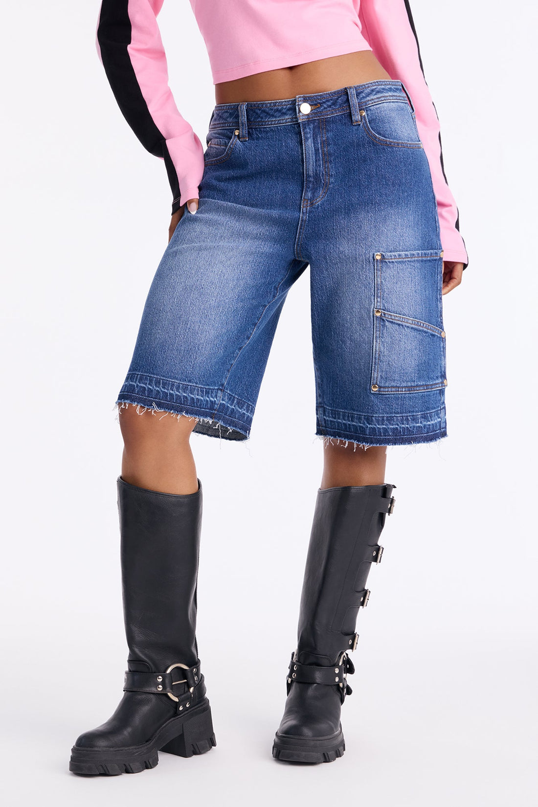 Westbury Utility Denim Jorts - Dark Wash