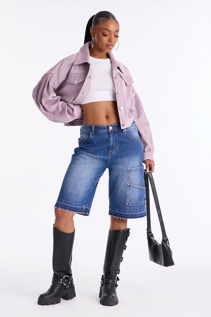 Road Tripping Corduroy Jacket - Lilac