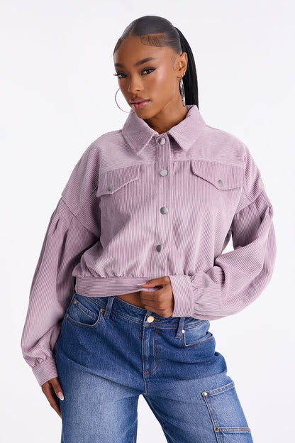 Road Tripping Corduroy Jacket - Lilac