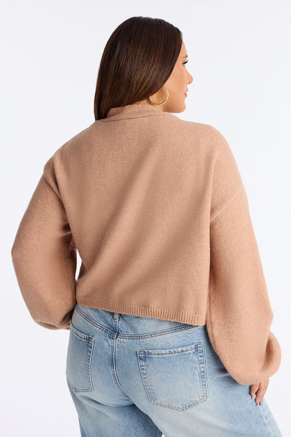 Made For Me Open Front Cardigan - Taupe