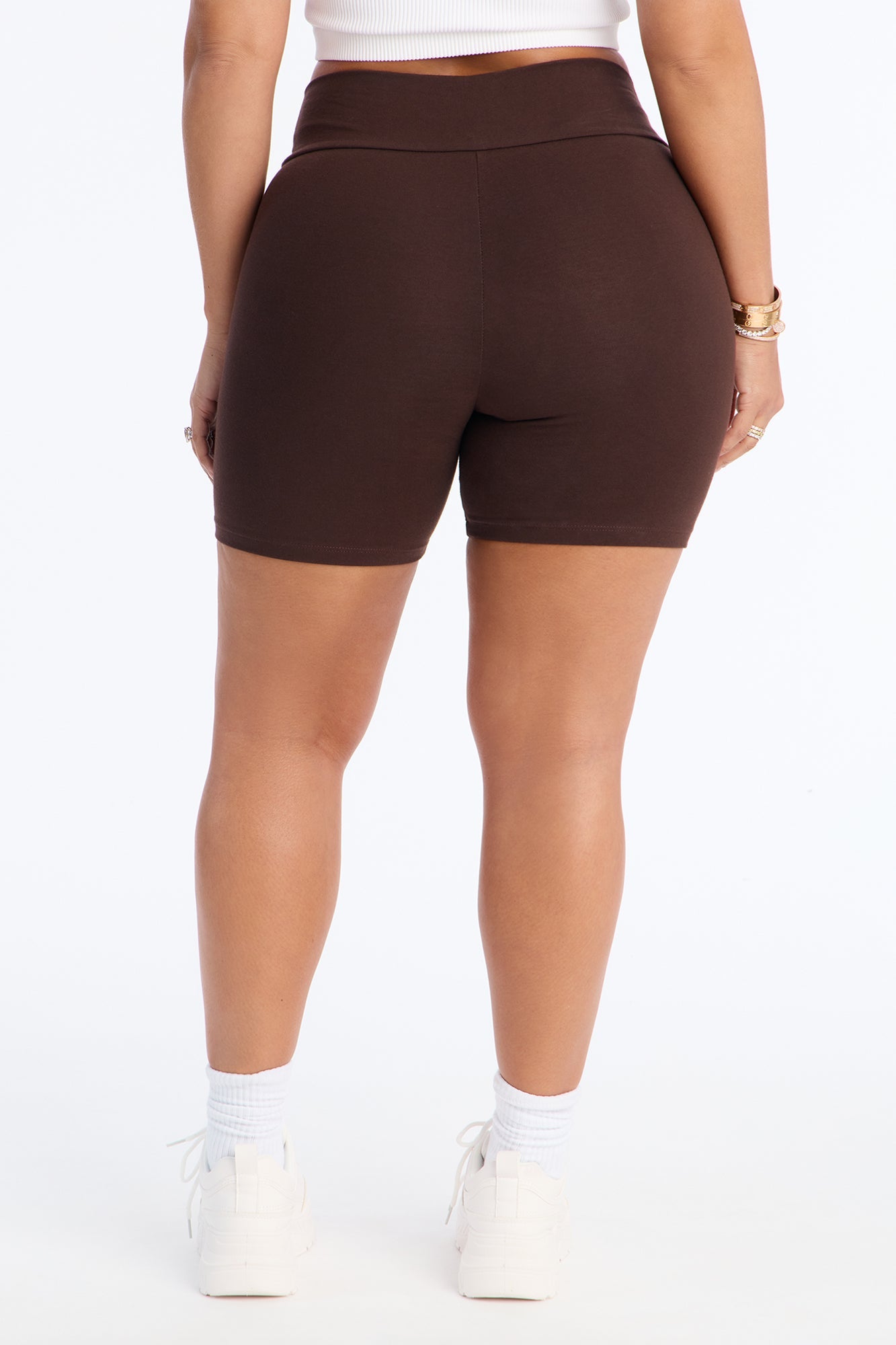Quinn Mid Rise Everyday Cotton Biker Short 5″ - Chocolate