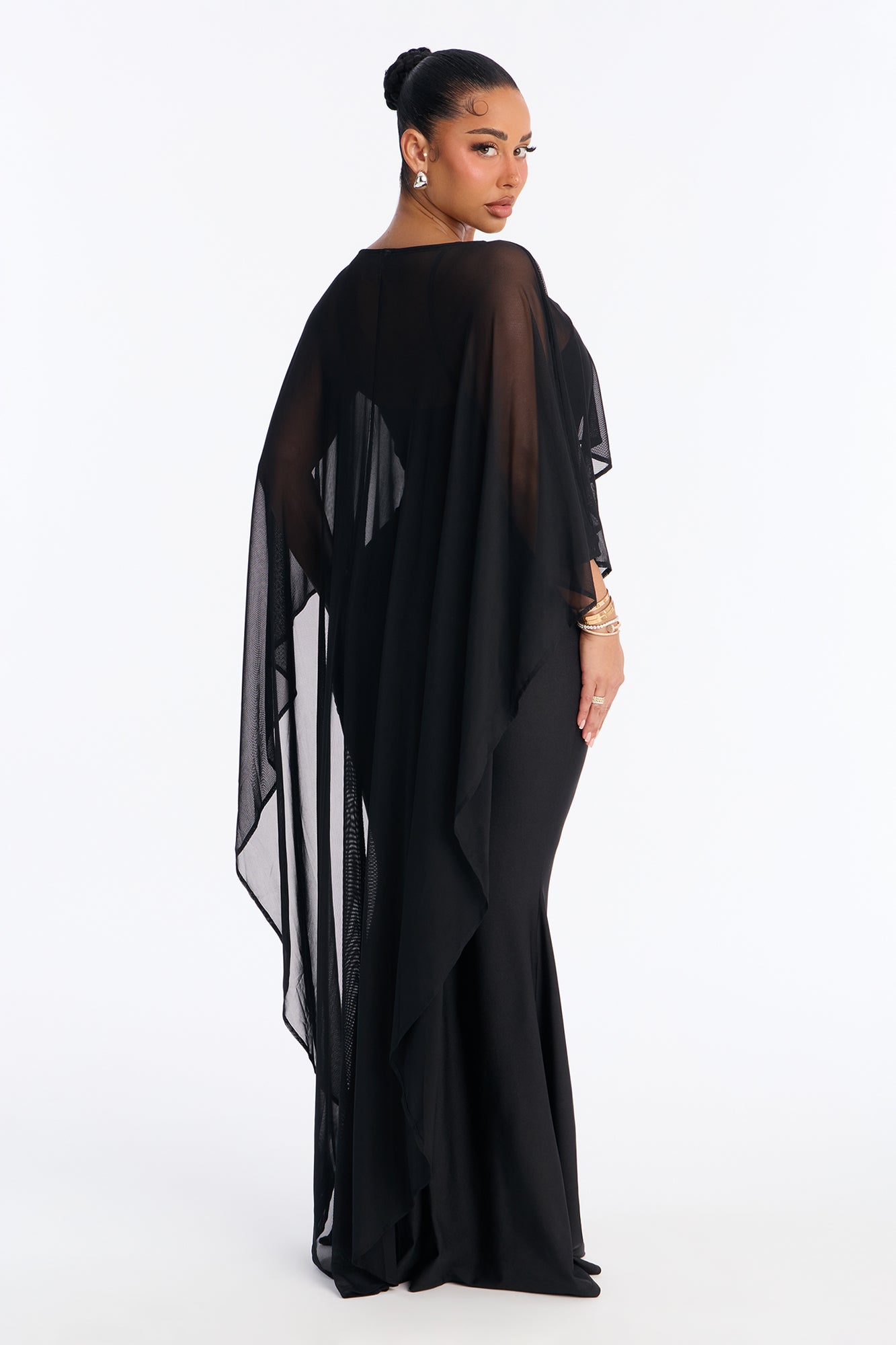 Staying True Satin Maxi Dress - Black