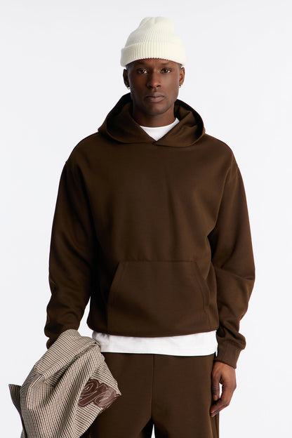Structured Fleece Hoodie - Chocolate