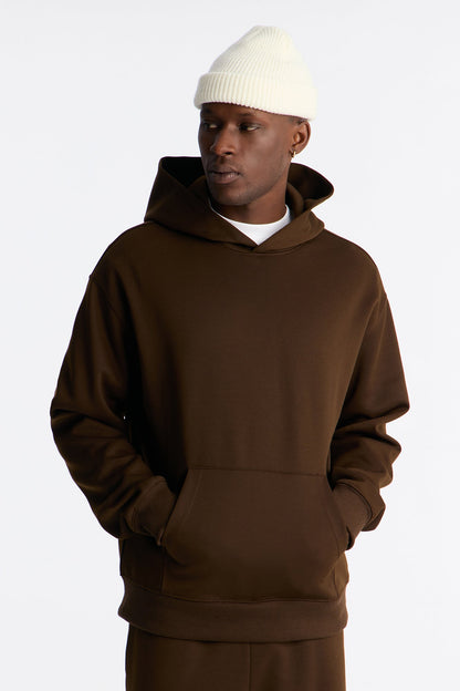 Structured Fleece Hoodie - Chocolate