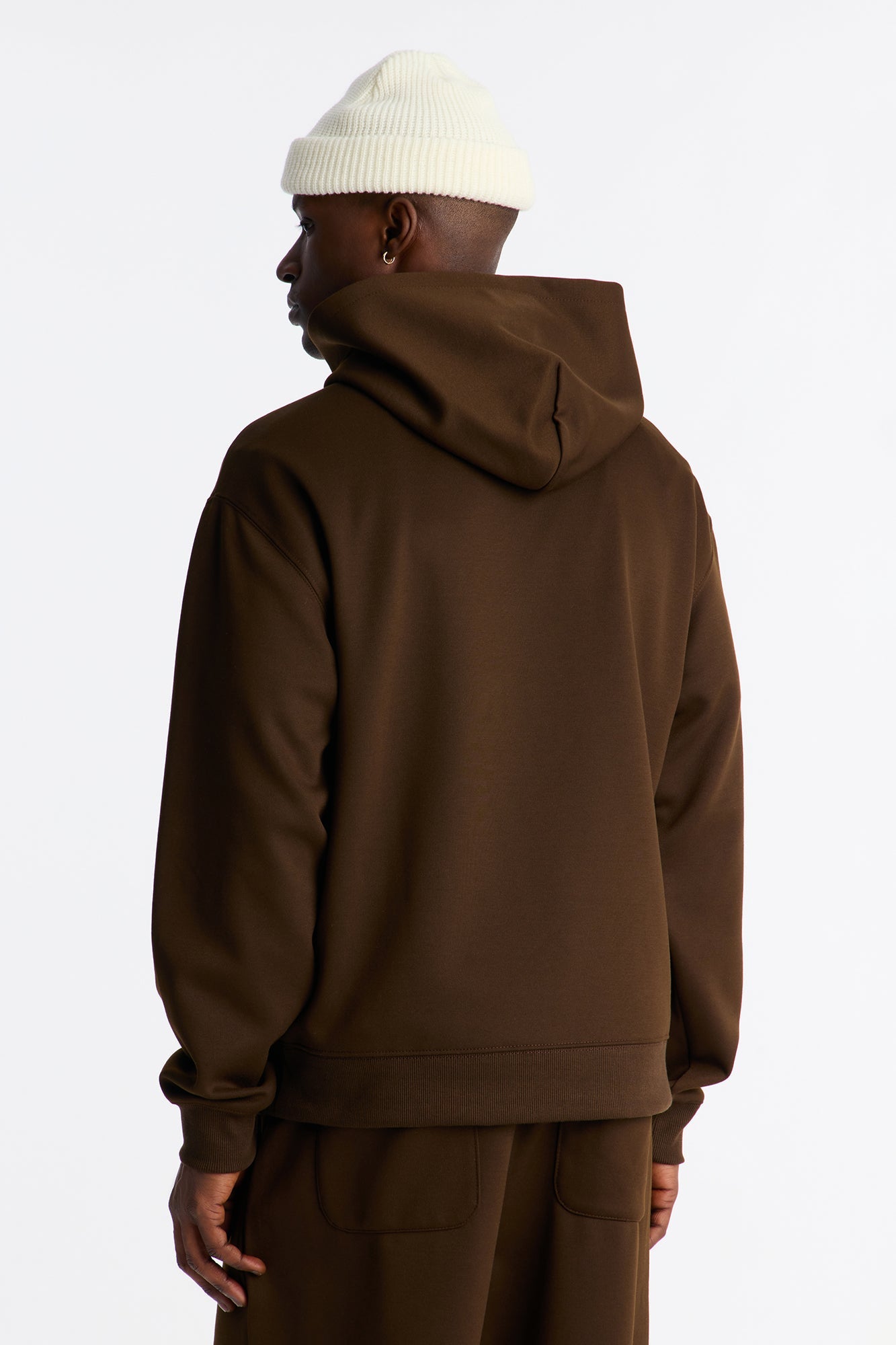 Structured Fleece Hoodie - Chocolate