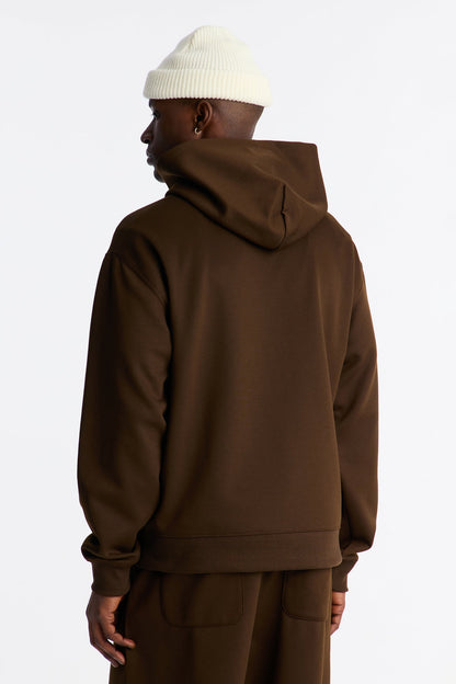 Structured Fleece Hoodie - Chocolate