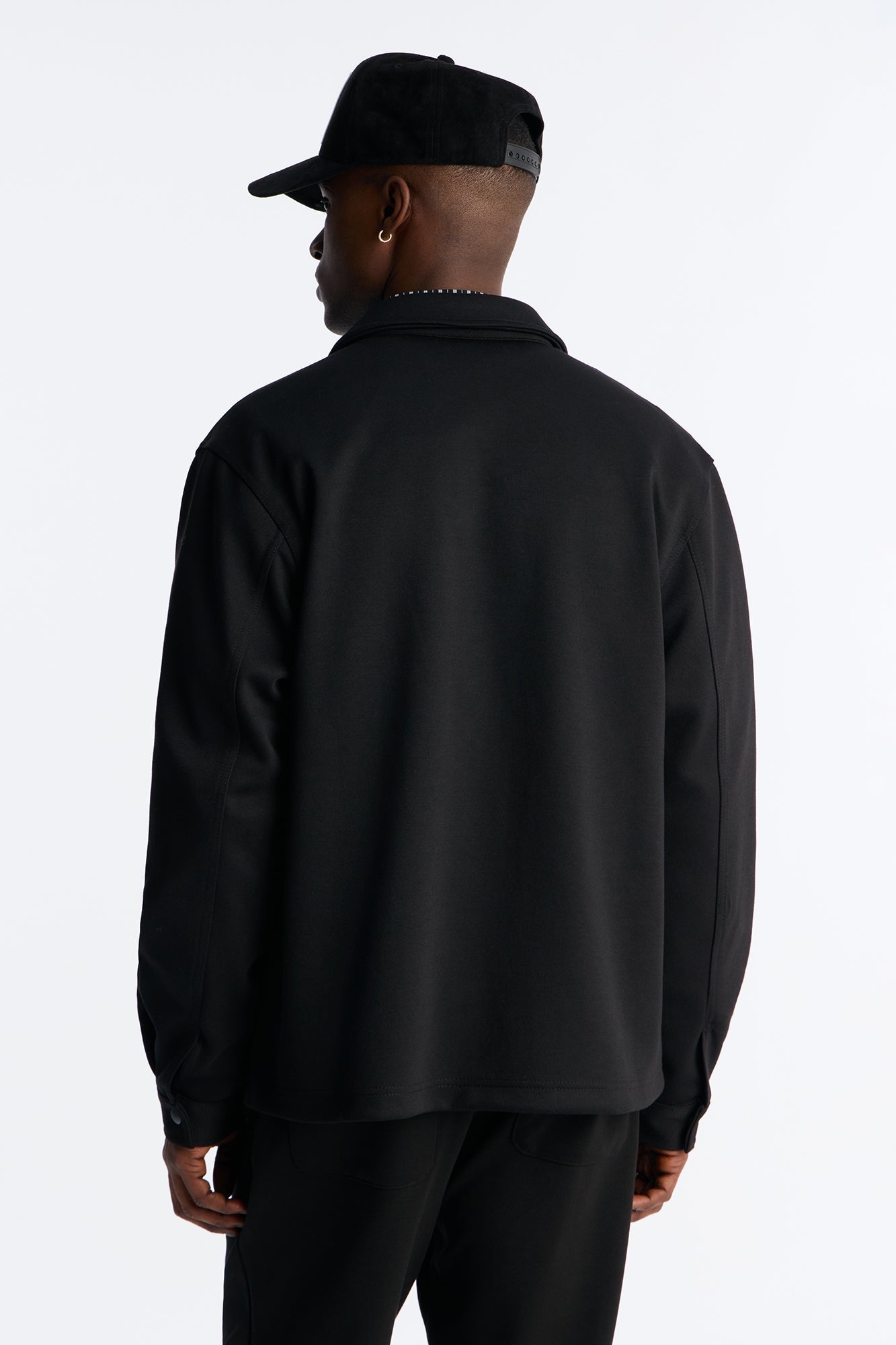 Structured Fleece Coaches Jacket - Black