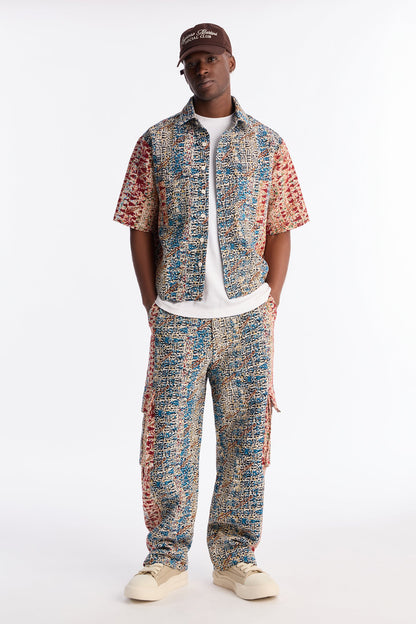 Baggy Nomadic Tapestry Cargo Pant - Multi Color