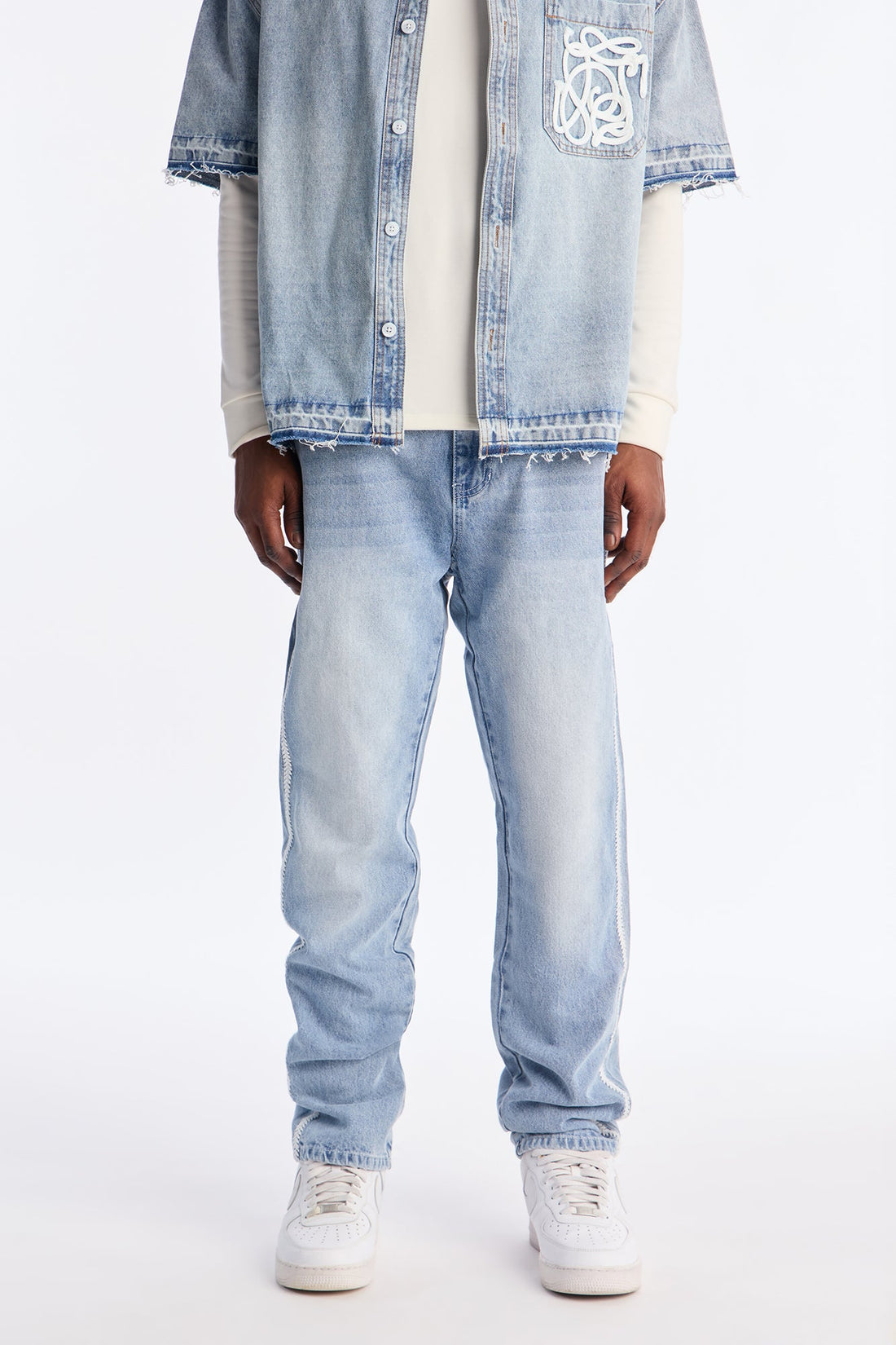 Slim Crochet Jean - Light Blue Wash