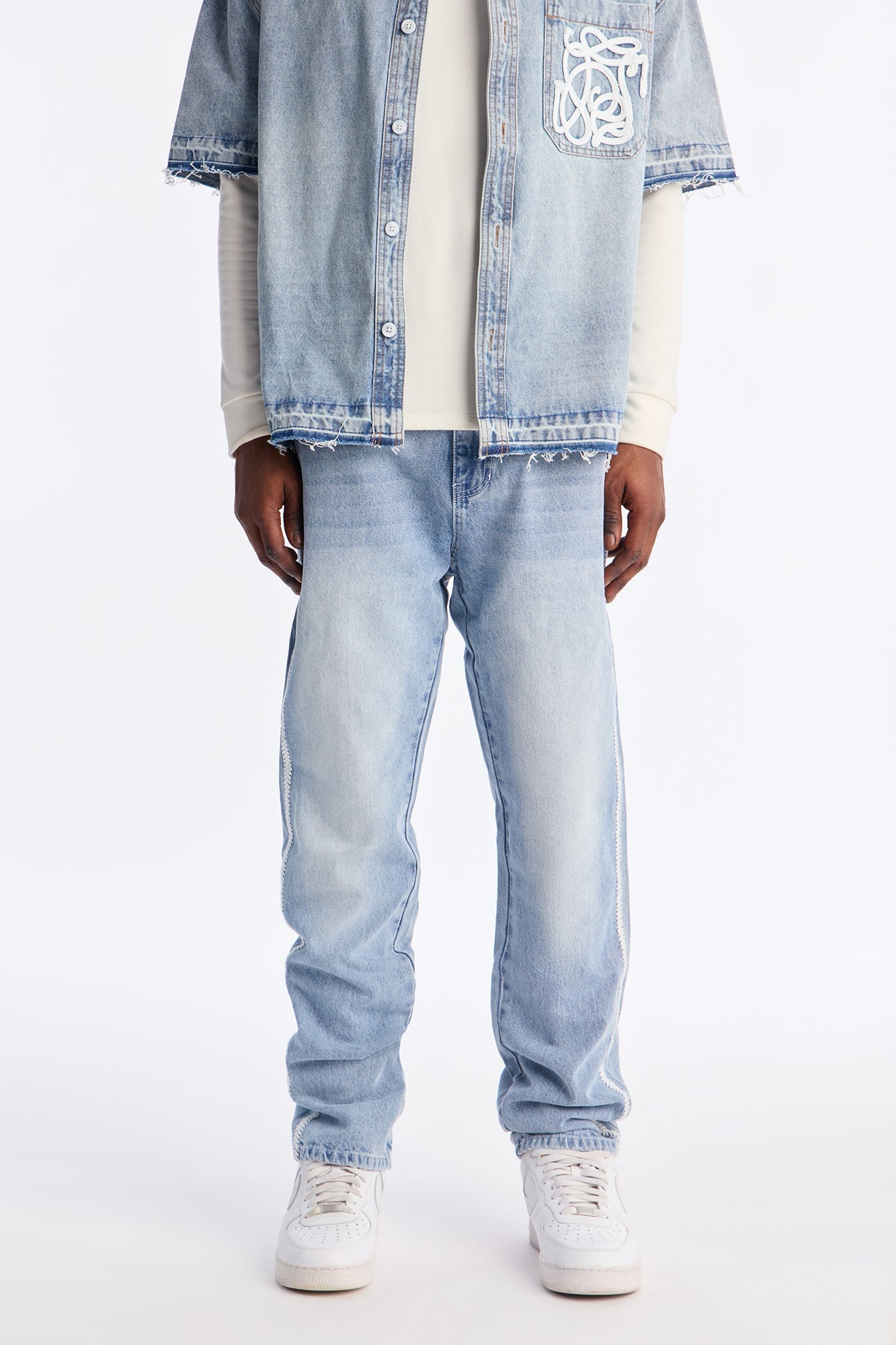 Slim Crochet Jean - Light Blue Wash