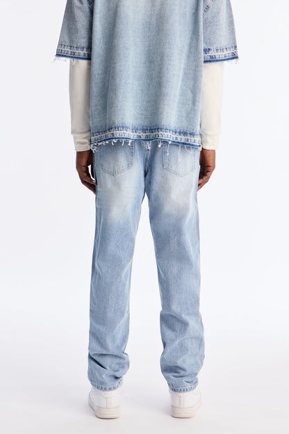 Slim Crochet Jean - Light Blue Wash