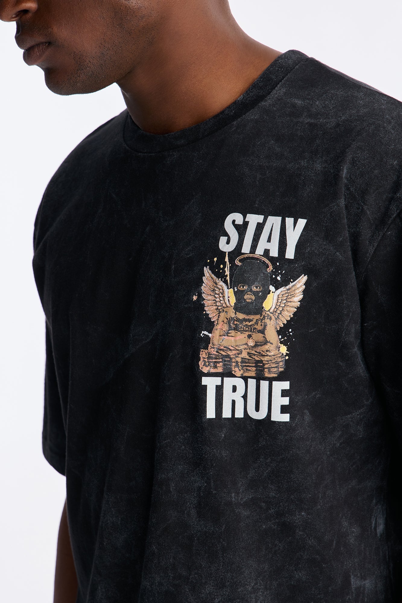 Stay True Count Your Blessings Oversized Short Sleeve Tee - Black Wash