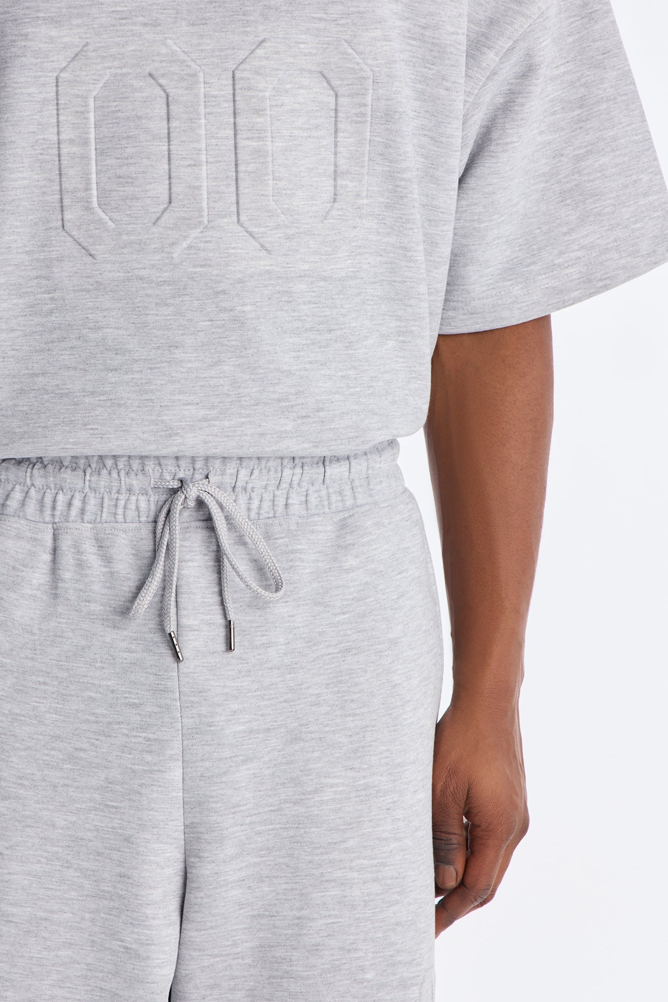 Structured Fleece Embossed Cargo Joggers - Heather Grey
