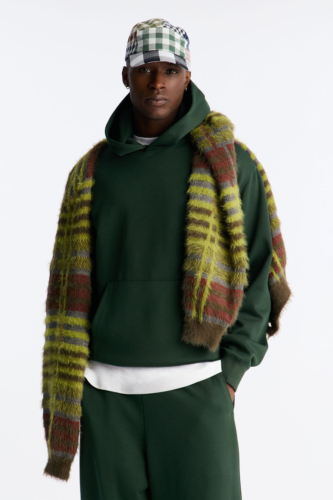 Structured Fleece Hoodie - Green