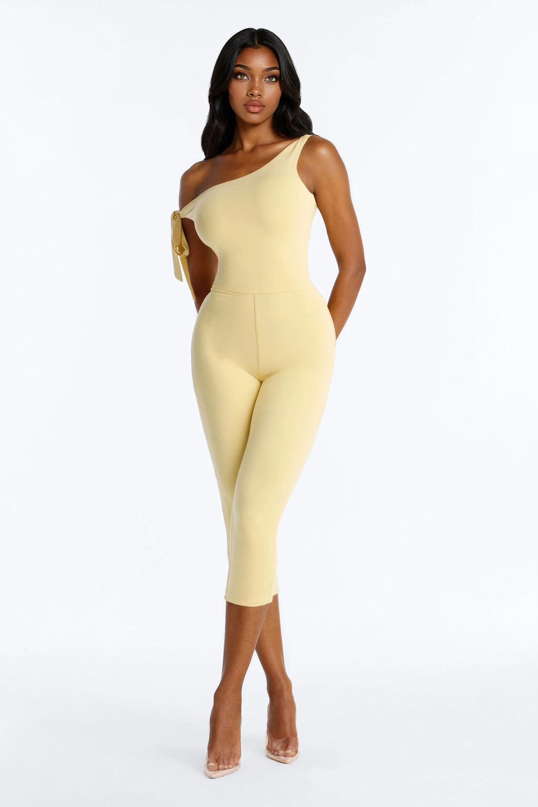 Sweet Like Candy Capri Jumpsuit - Butter Yellow