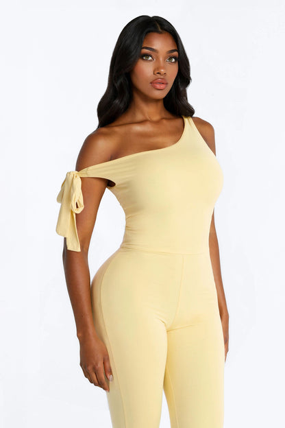 Sweet Like Candy Capri Jumpsuit - Butter Yellow