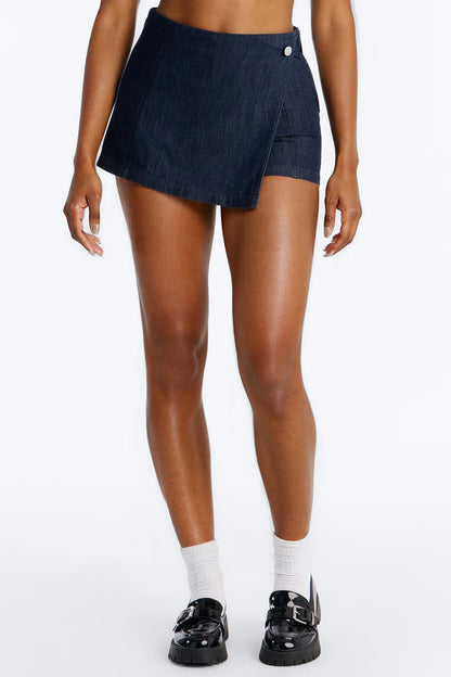 Ashtin Denim Mini Skort - Indigo