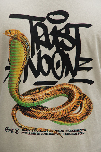 Beware Of Snakes Short Sleeve Tee - Tan