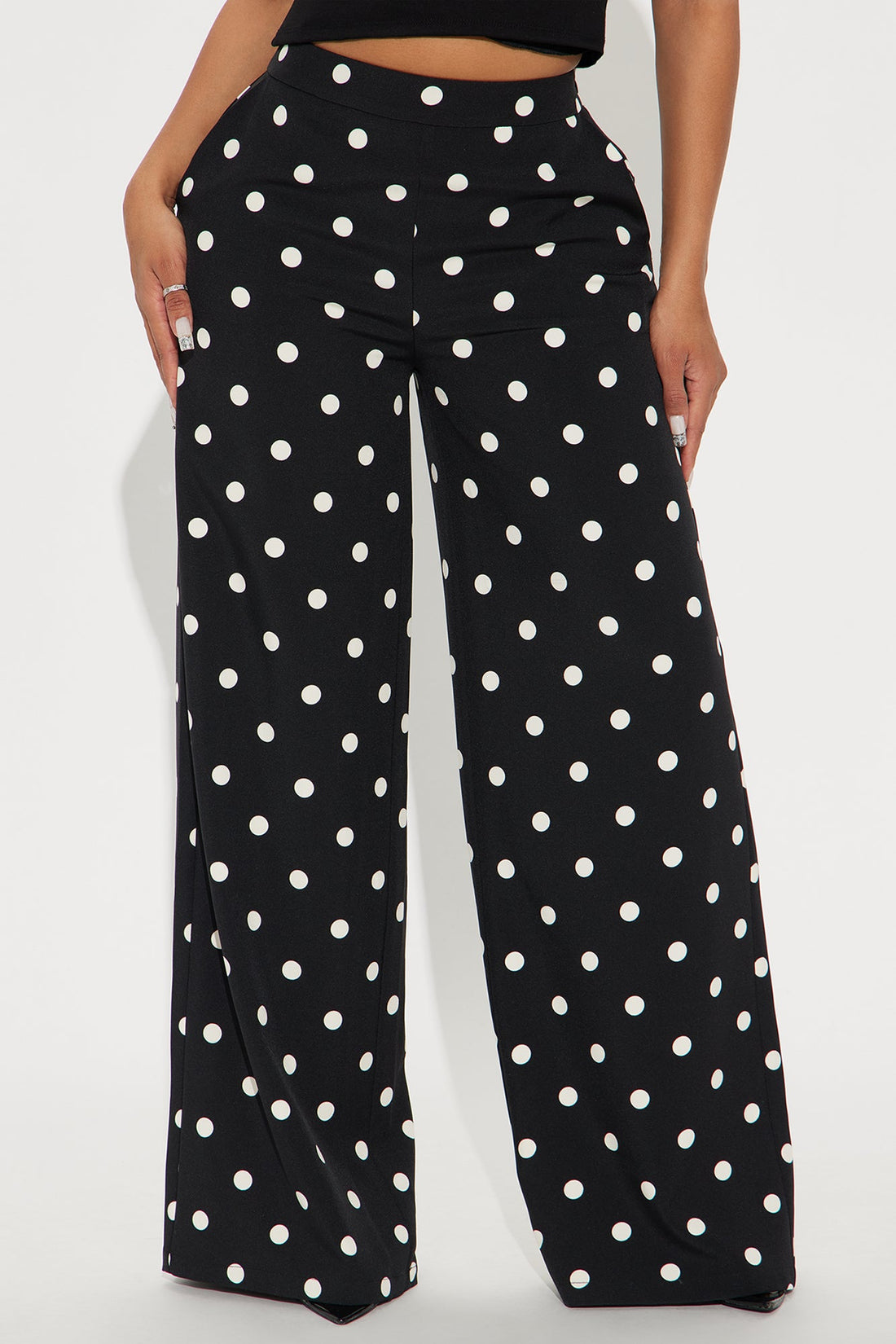 Lucelia Polka Dot Trouser Pant - Black/White
