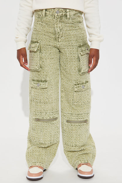 Mini Lily Boucle Cargo Pant - Sage