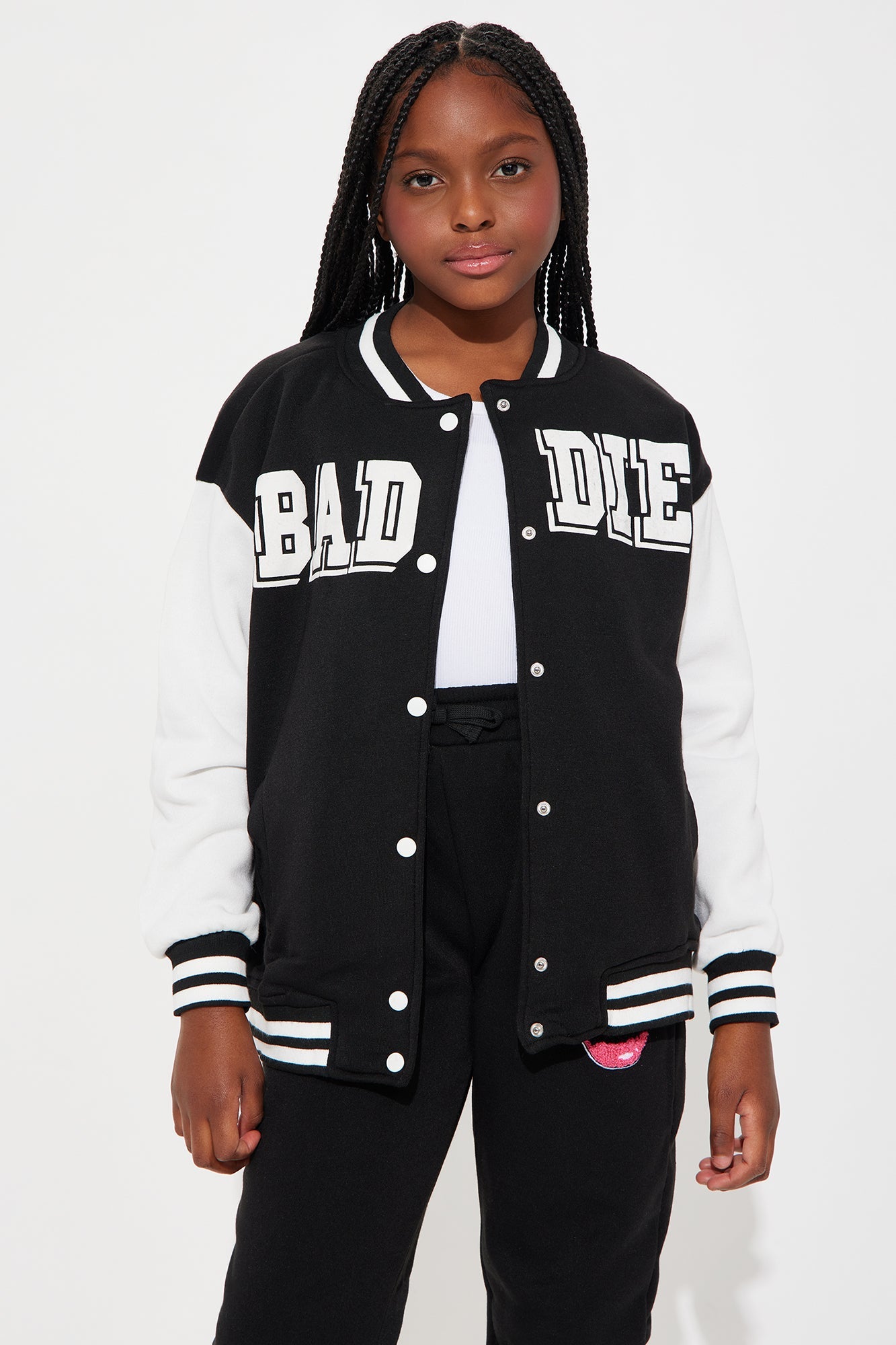 Mini Baddie University Jogger Set - Black