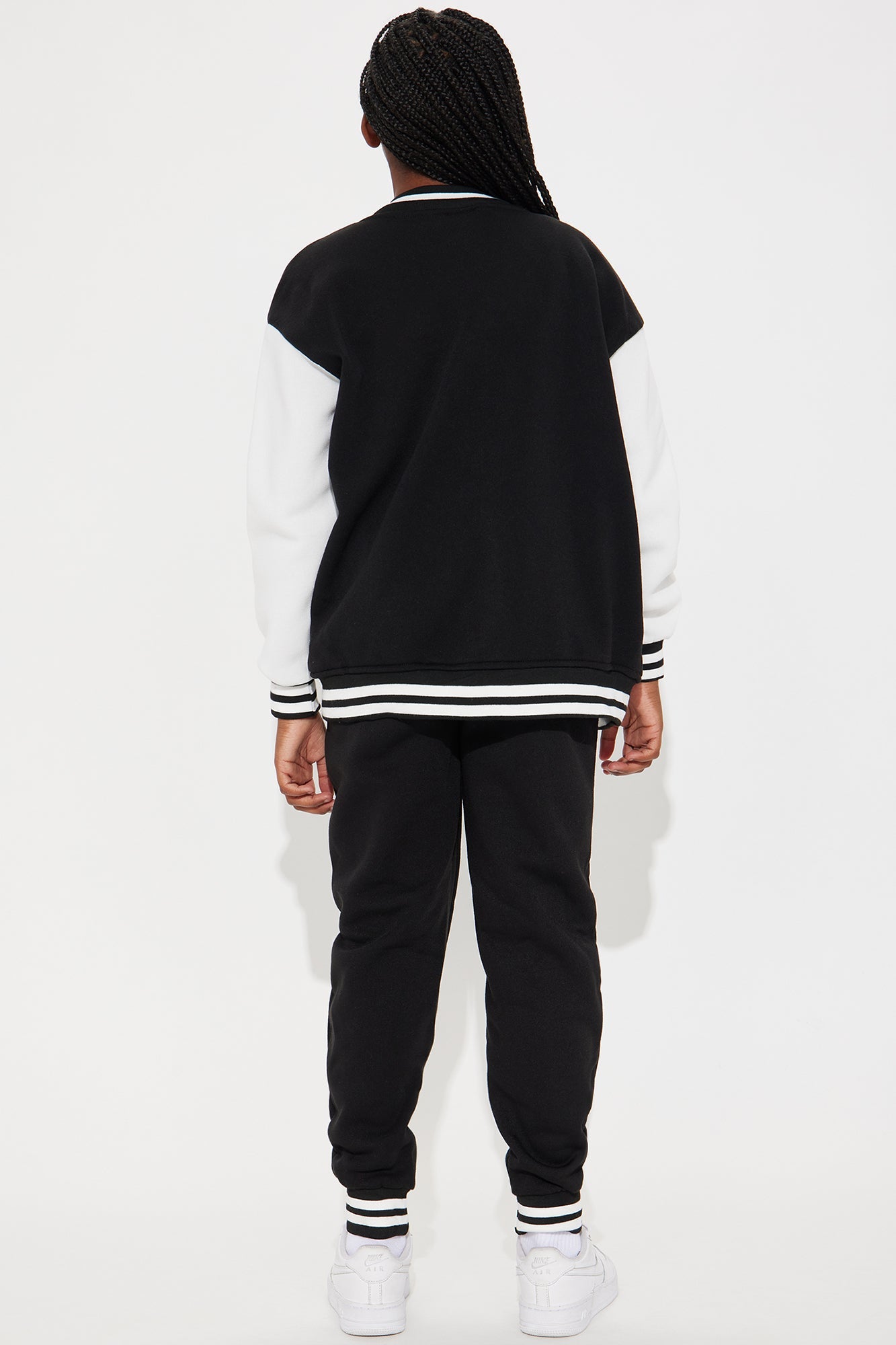 Mini Baddie University Jogger Set - Black