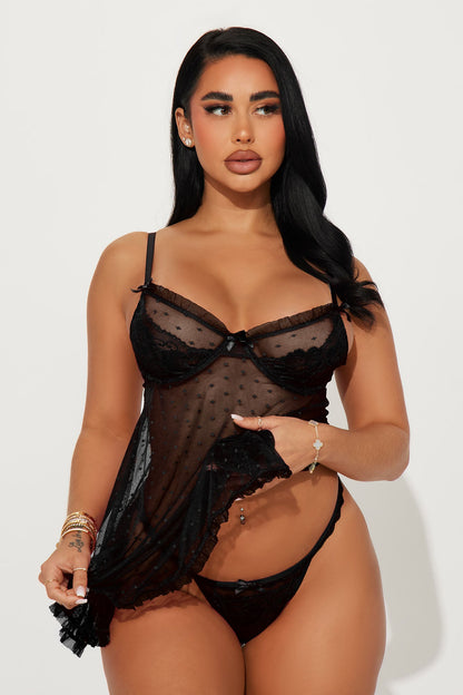 Leave You Breathless Babydoll - Black