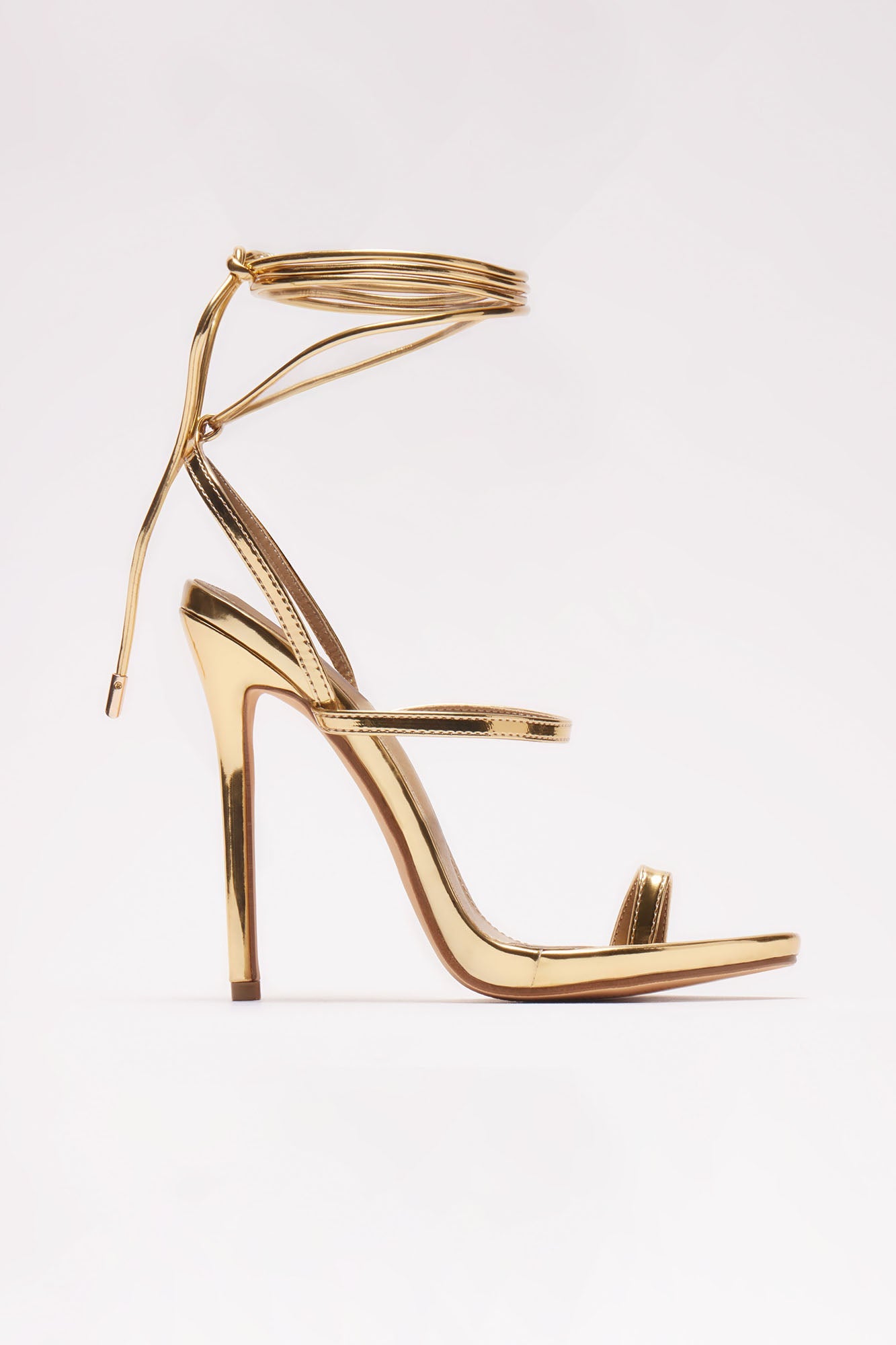 Trisha Metallic Wrap Up Heeled Sandals - Gold