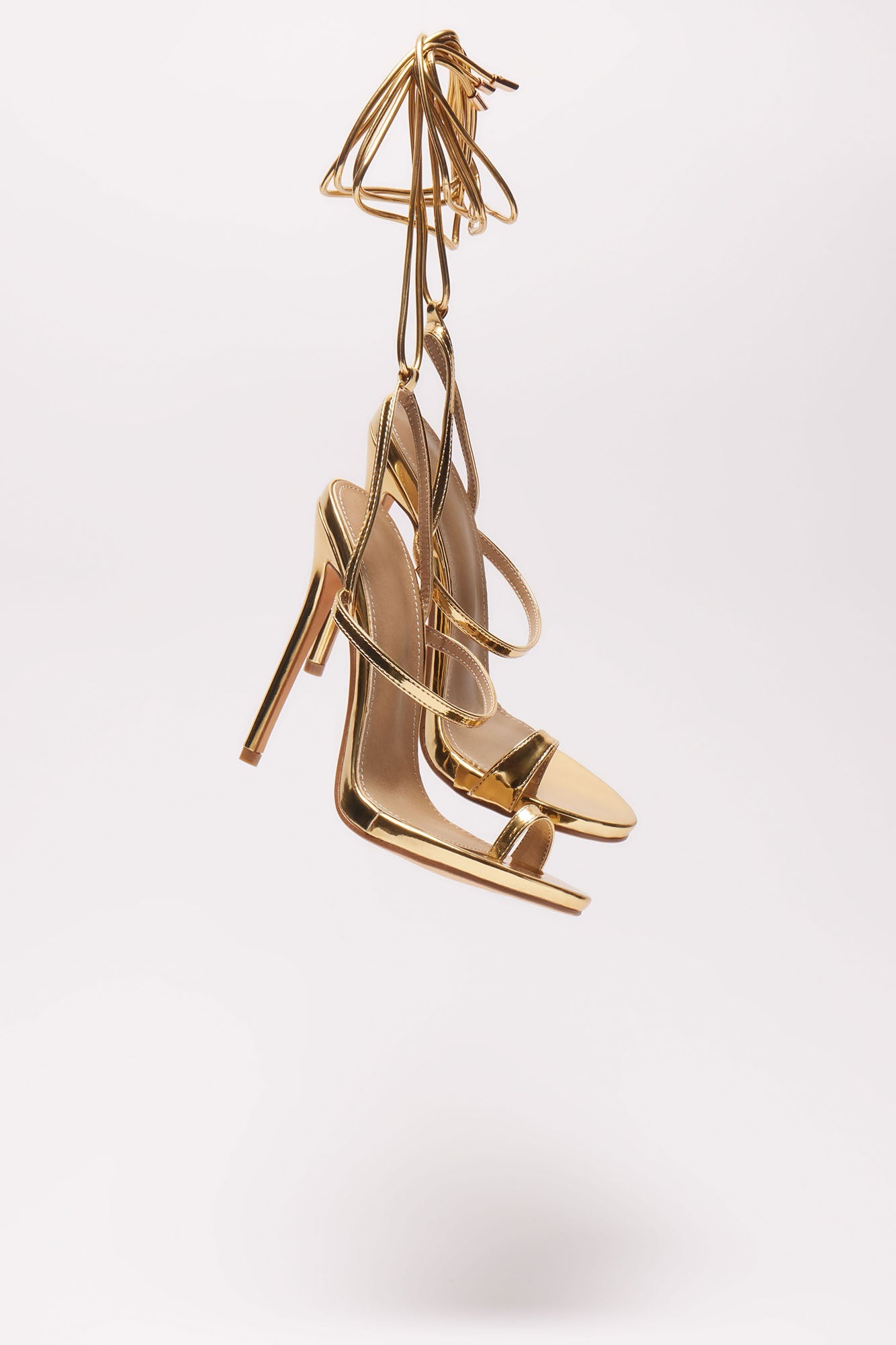 Trisha Metallic Wrap Up Heeled Sandals - Gold