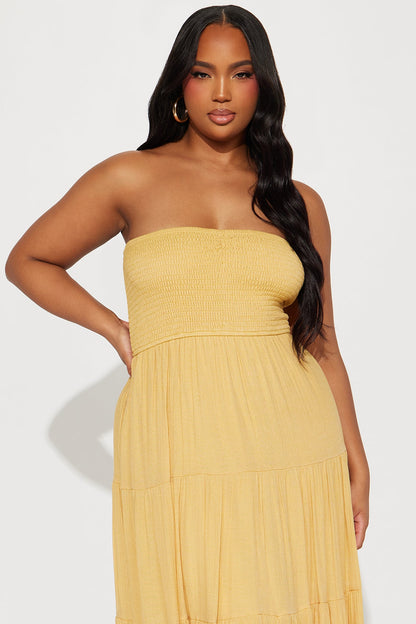 Juliette Tube Maxi Dress - Mustard