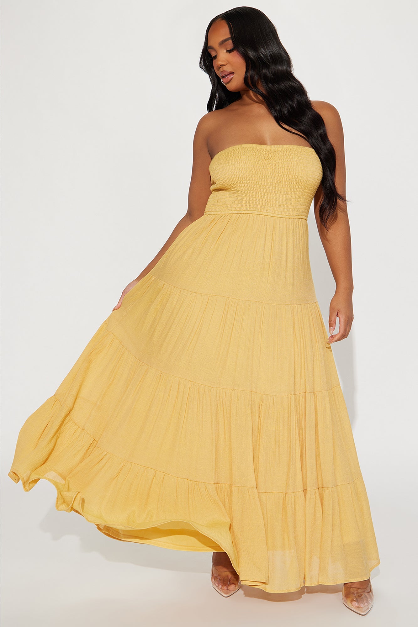 Juliette Tube Maxi Dress - Mustard