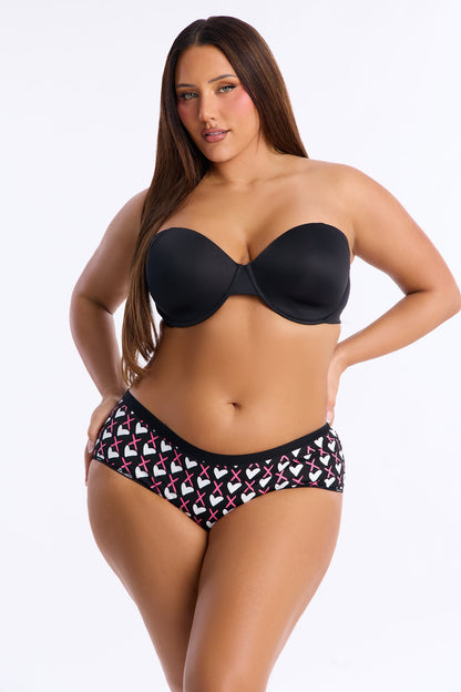 Flirty Hugs Boyshort Panty - Black/combo