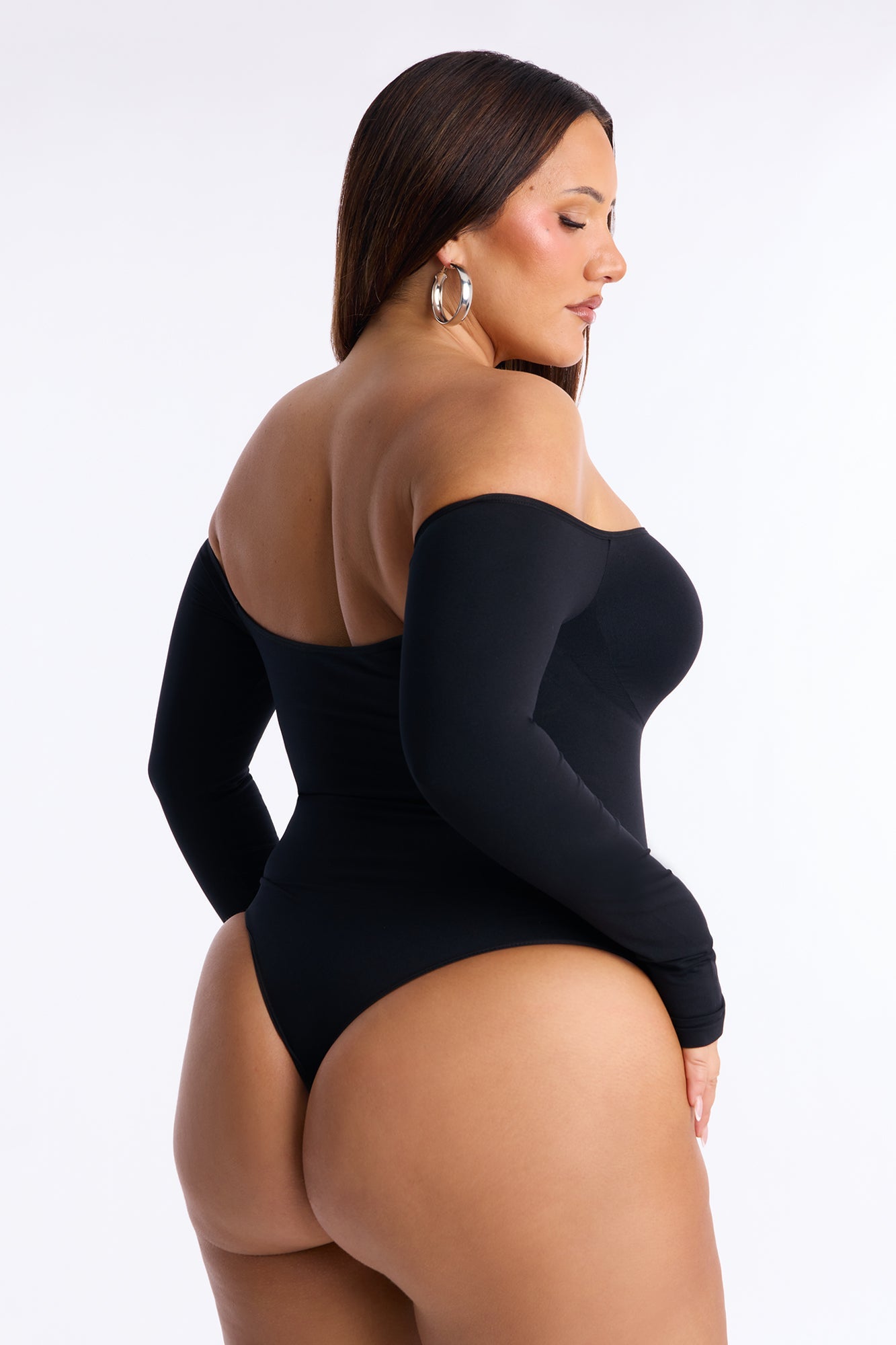 Off The Shoulder Shapewear Bodysuit - Black