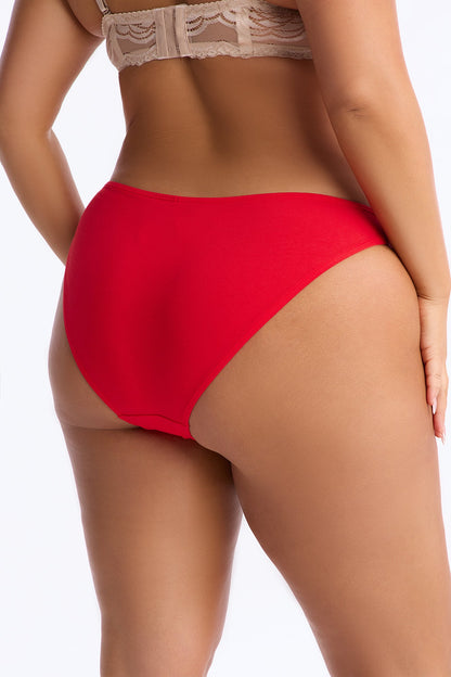 Nova Cotton High Leg Bikini Panty - Red