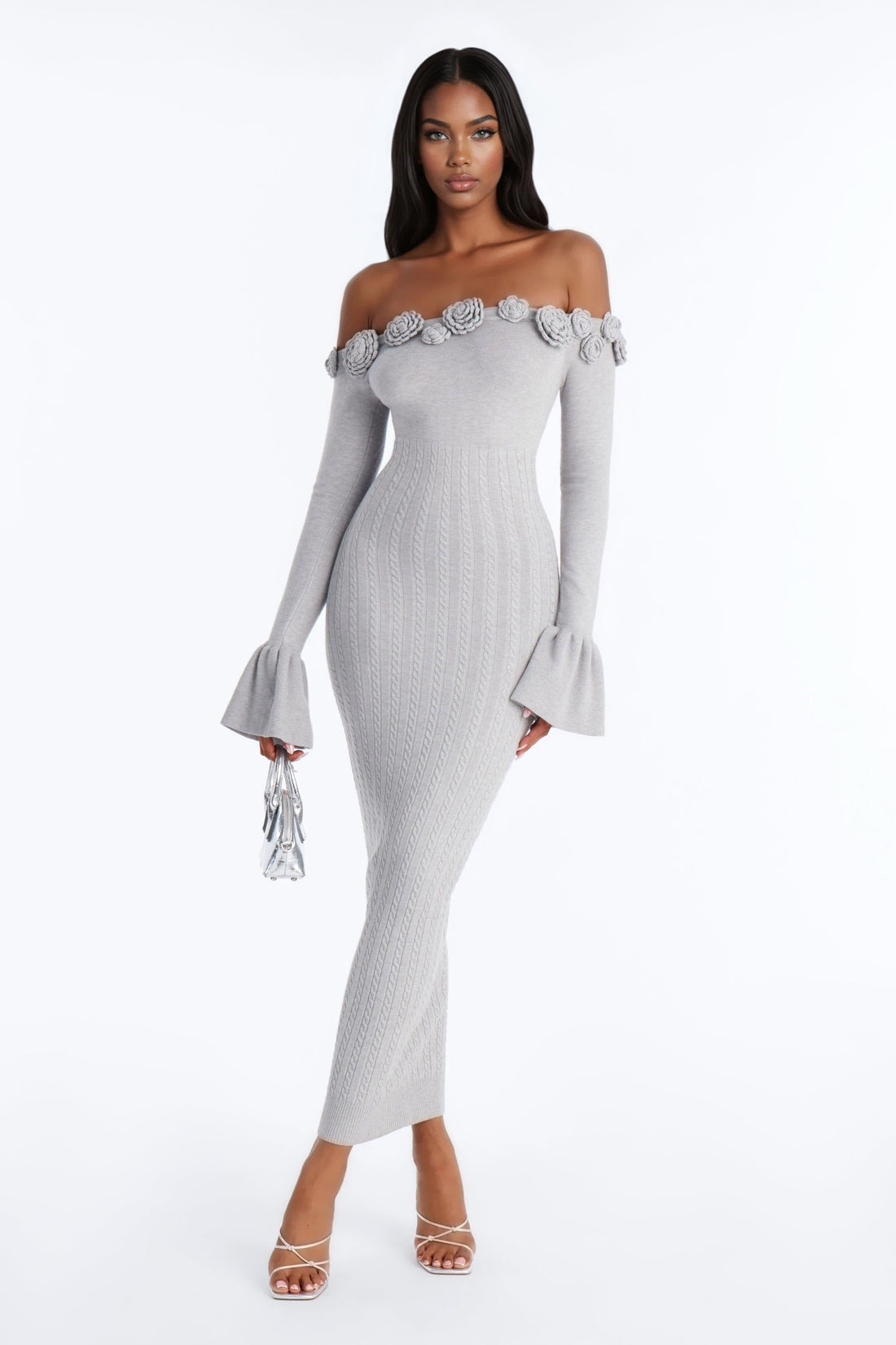 Keep It Cute Sweater Maxi Dress - Heather Grey
