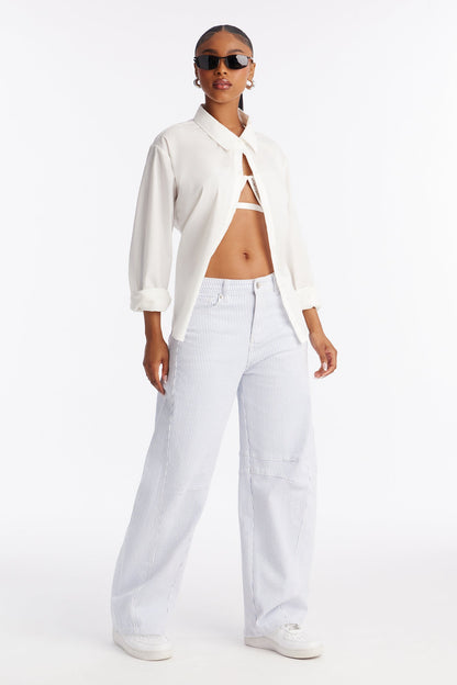 On Shore Hickory Striped Jeans - White/combo