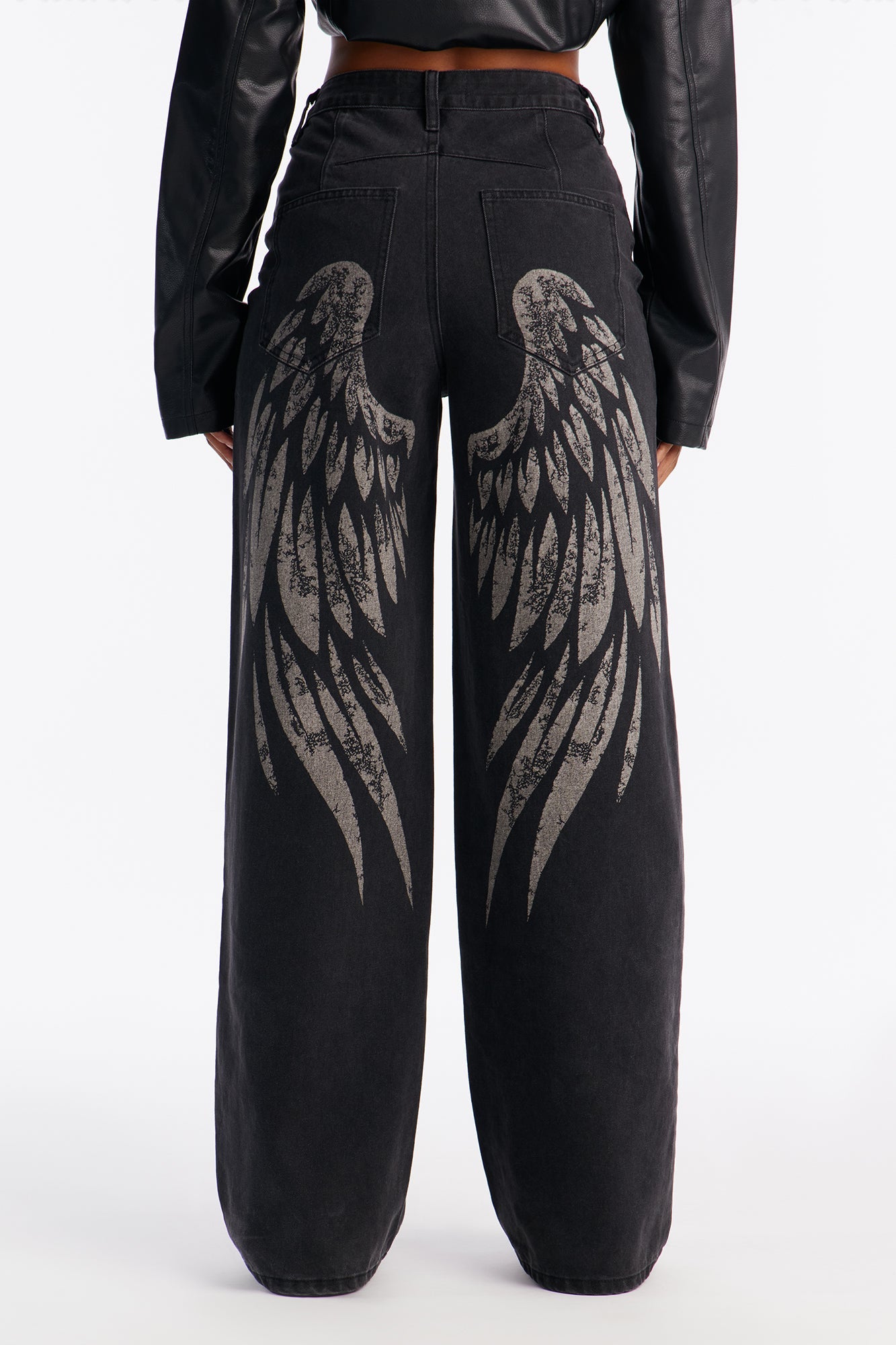 Always An Angel Printed Jeans - Black Wash