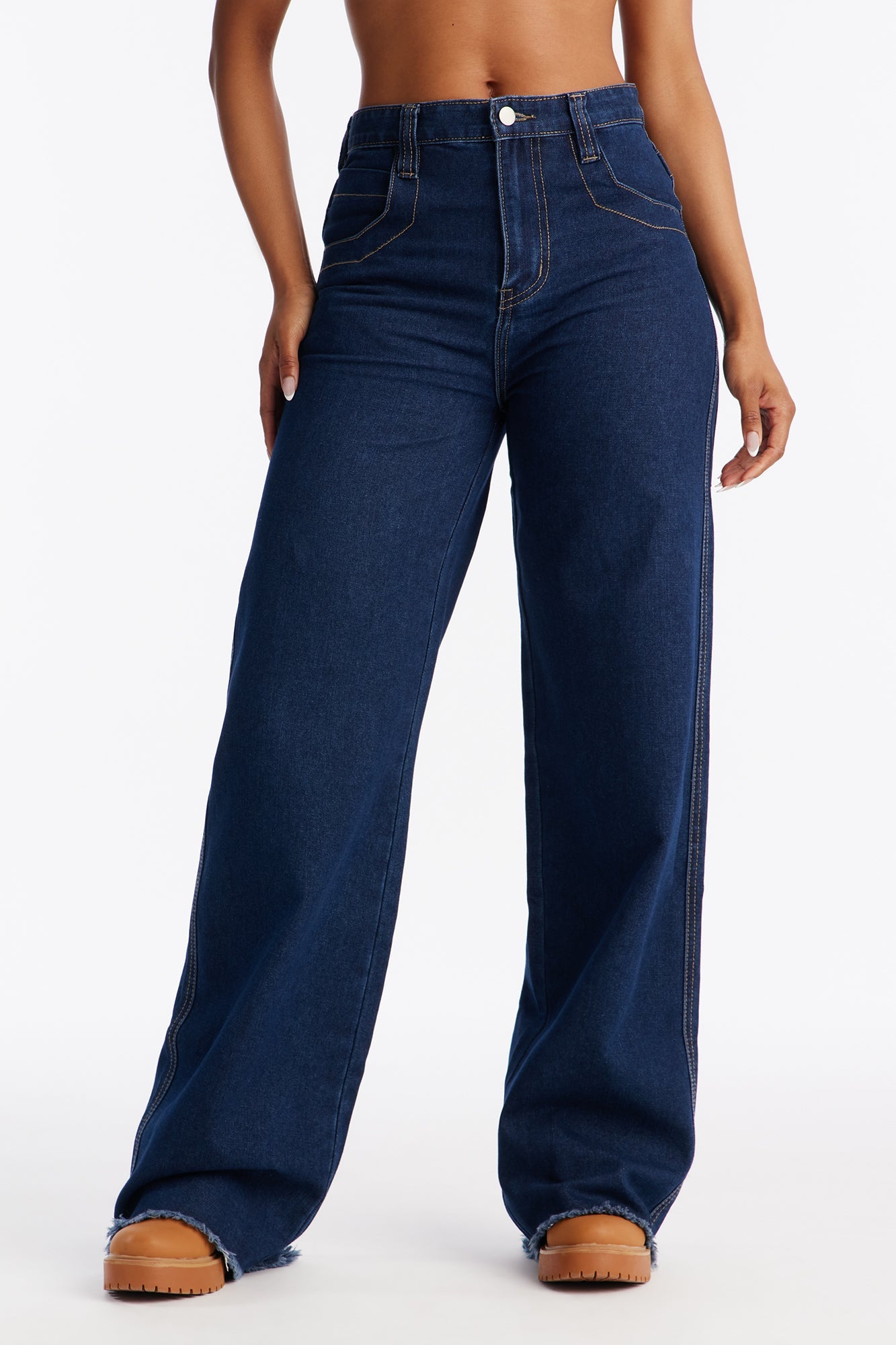 Alexa Baggy Jeans - Dark Wash