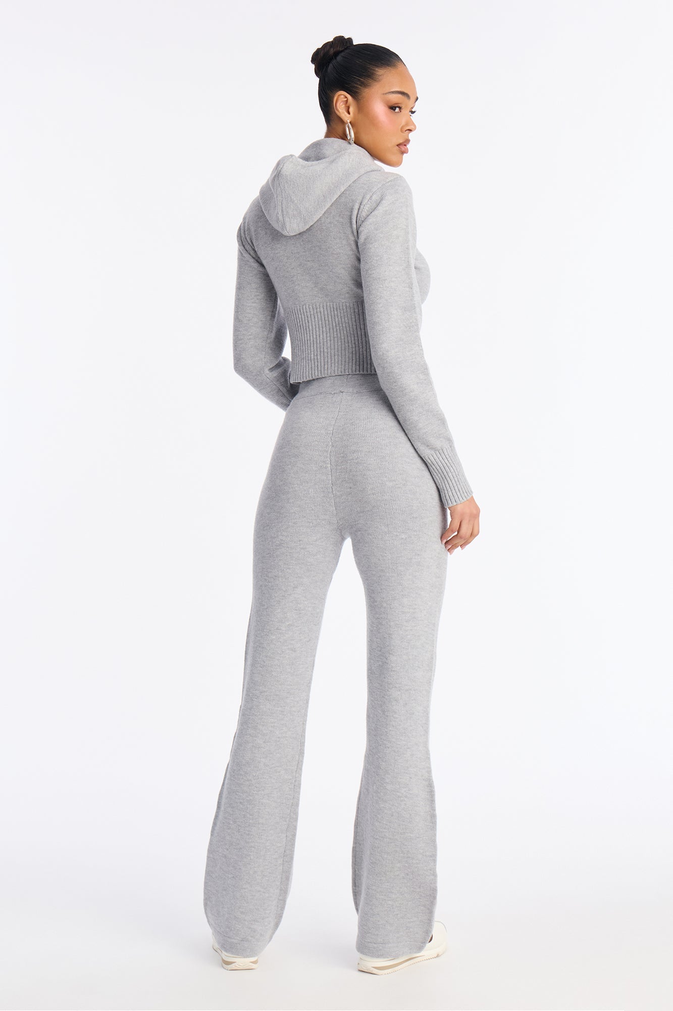 CozyCash Sweater Flare Pant - Heather Grey
