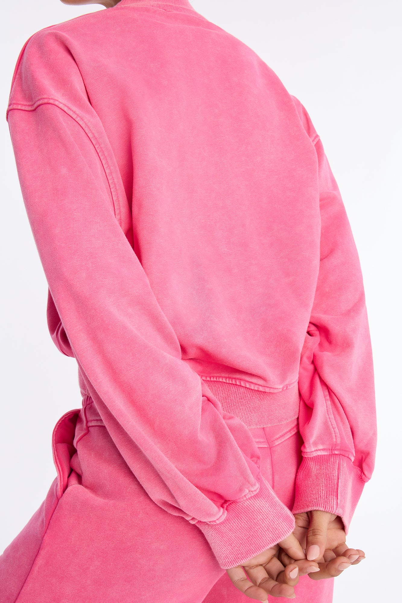 Angelica Washed French Terry Pant Set - Raspberry