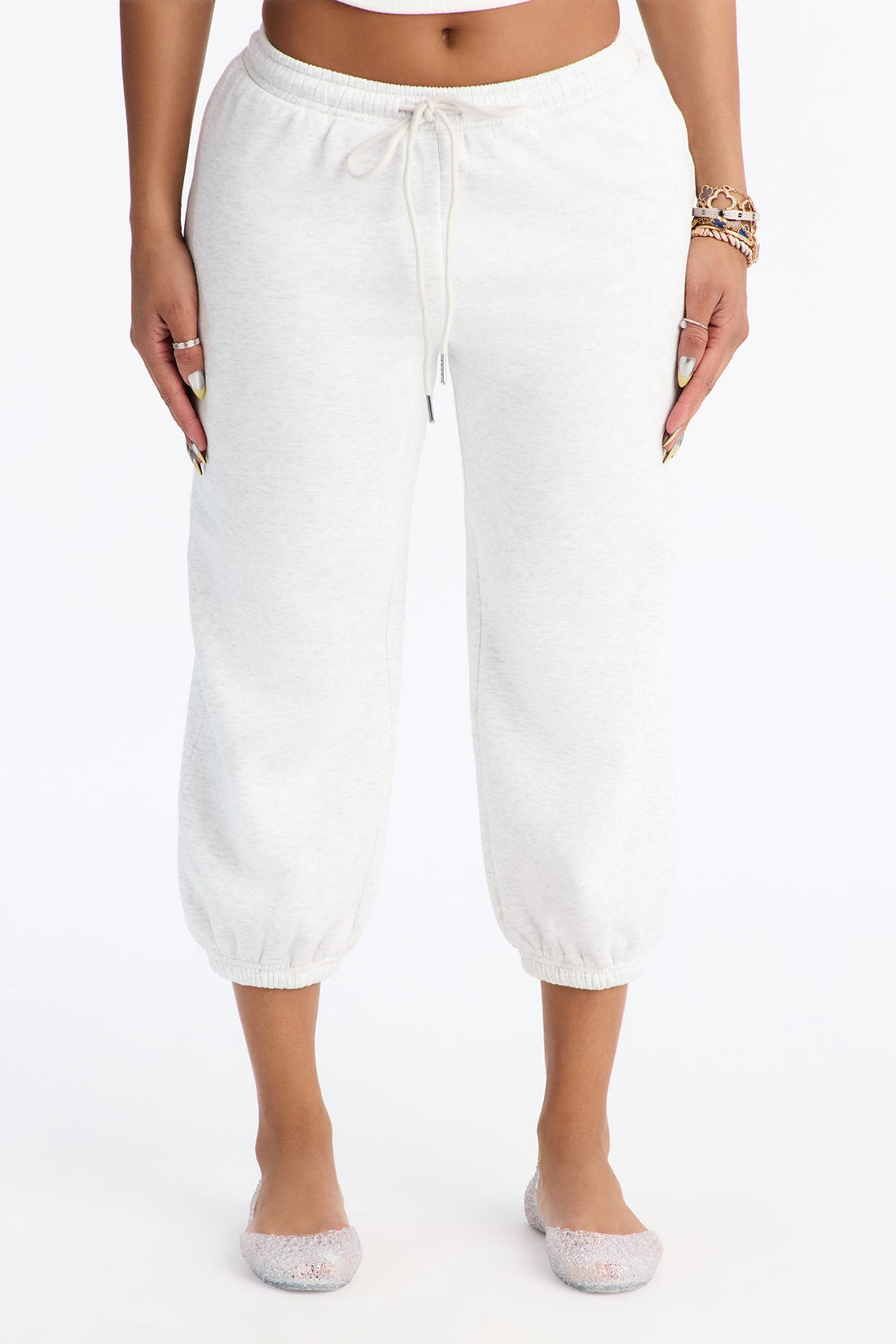 Taylor Low Rise Capri Jogger - Light Grey
