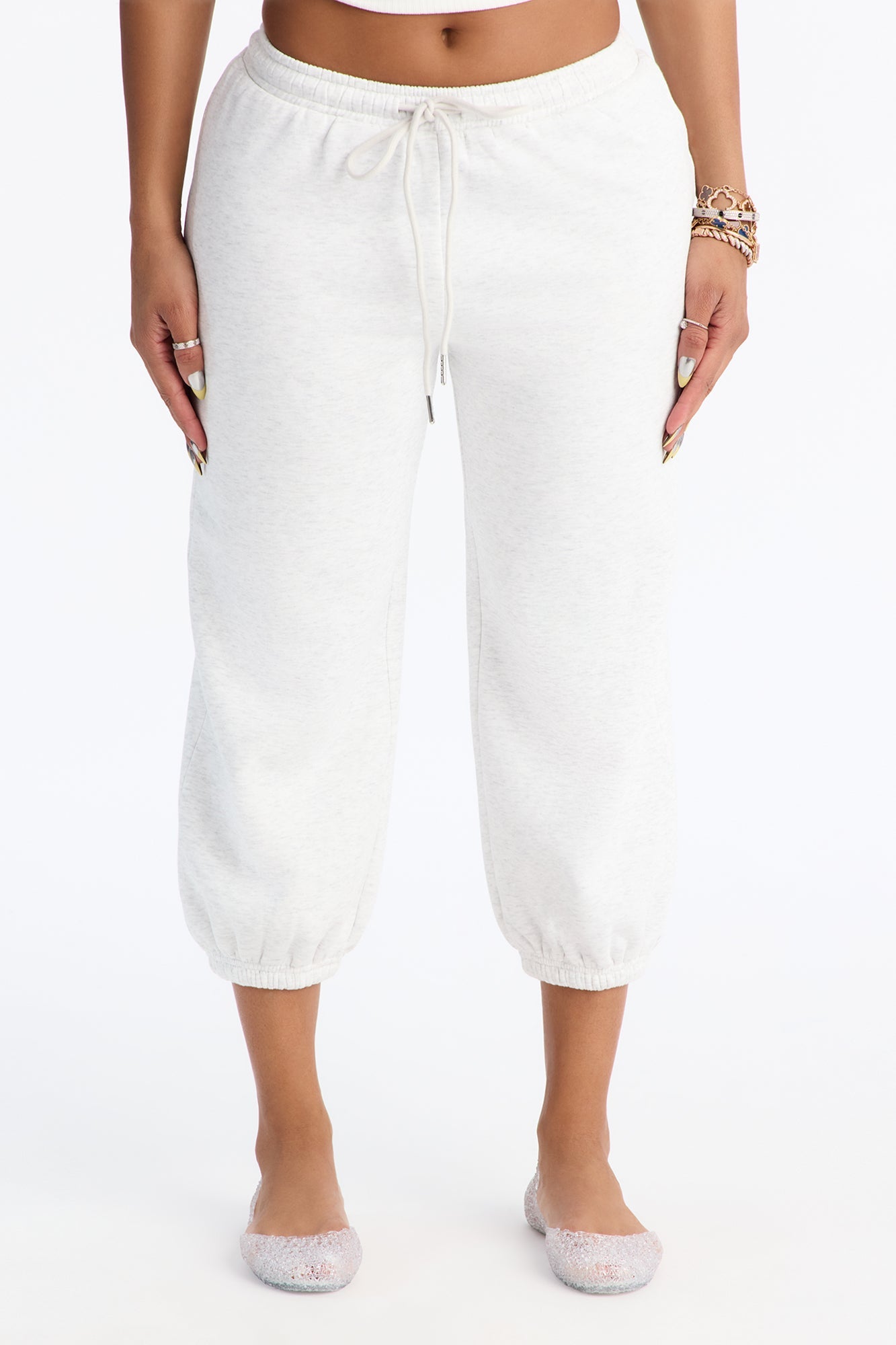 Taylor Low Rise Capri Jogger - Light Grey