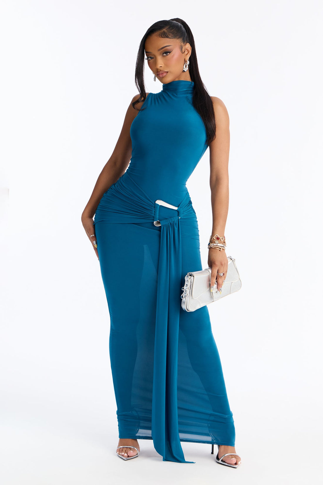In The Mix Maxi Dress - Teal
