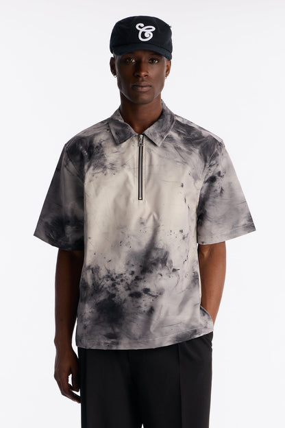Smokey Zip Polo - Grey