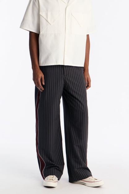 Baggy Elevated Side Stripe Trouser - Black