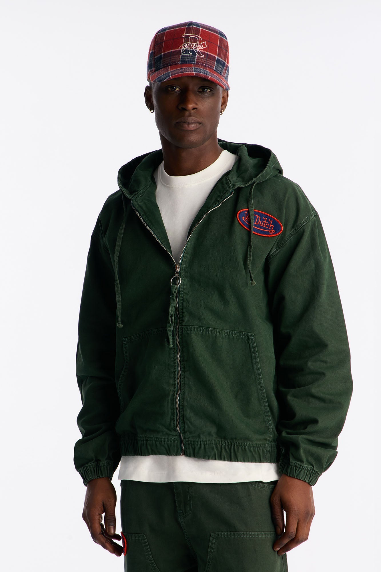 Von Dutch Eyeball Denim Zip Up Hoodie - Green