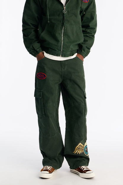 Von Dutch Baggy Flying Eyeball Jean - Green