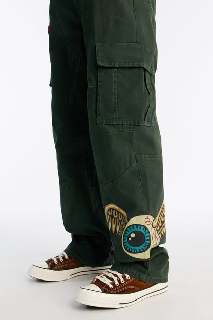 Von Dutch Baggy Flying Eyeball Jean - Green