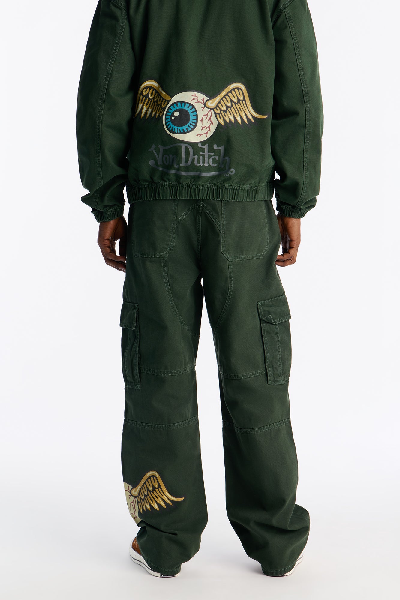 Von Dutch Baggy Flying Eyeball Jean - Green